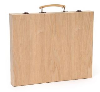 Case is wood (30 1/2 Inch by 15 Inch by 1 5/8 inch) with a wood 