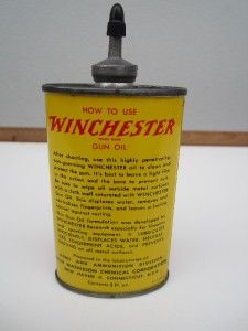 Vintage Winchester New Gun Oil Oiler 3 oz Can 3 4 Full WOW Super Clean 