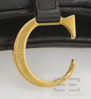 Christian Dior Black PEBBLED Leather Saddle Handbag