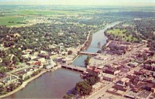 st charles il aerial view of fox river valley 1970
