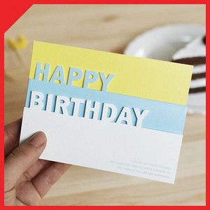 1ea Happy Birthday Blank Pop Up Greeting Card Envelope Sticket