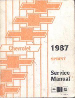 1987 Chevrolet Sprint Pontiac Firefly Factory Shop Service Manual 