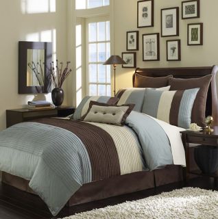   in A Bag RGT Blue Chocolate Brown Luxury Comforter Bedding Set