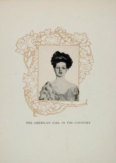 1906 Howard Chandler Christy American Girl Country   ORIGINAL HISTORIC 