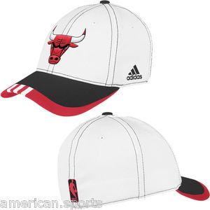 Chicago Bulls Hat Cap NBA Adidas 3 Stripe Flex Fit Mens Basketball New 