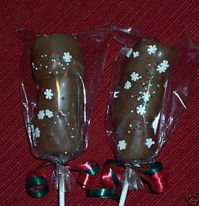 Chocolate Covered Dipped Marshmallow Stick Christmas