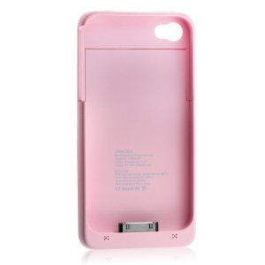 External Battery 1900mAh for iPhone4G 4th Gen 4s All Pink in color