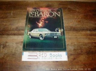 Chrysler LeBaron Sales Brochure 1979 Color Illustrated Medallion Salon 