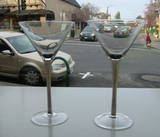 chopin vodka chrome colored stem martini glasses 2