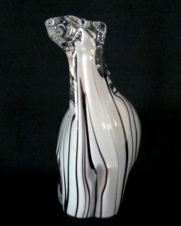 Fifth Avenue Crystal Art Glass Zebra Figurine w Original Box Wildlife 