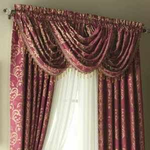 Chris Madden Verana Lined Drapes and 7 Waterfall Valances Complete Set 