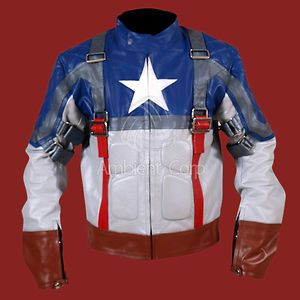    Avenger Captain America Genuine Biker Leather Jacket Chris Evans NWT