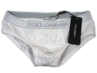 Dolce Gabbana Pure Mens Logo Brando Brief Stretch Cotton D G White 