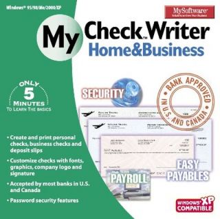 My Software Check Writer Home Business New for PC XP 32 Bit SEALED 