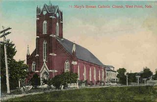 West Point Nebraska NE 1908 St Marys Roman Catholic Church Vintage 