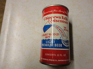 CHIPPEWA FALLS WISCONSIN BEER 1977 PURE WATER DAYS  12 Oz Steel Pull 