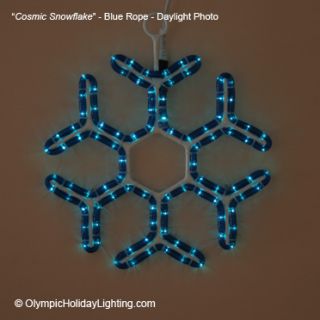 Cosmic Snowflake Indoor/Outdoor Christmas Rope Light Decoration, Blue