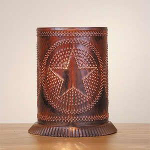 Large Electric Punched Tin Metal Star Candle Warmer Rustic Rusty 