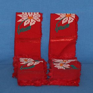 Red Green and White Christmas Holiday Cloth Napkins Set of 8