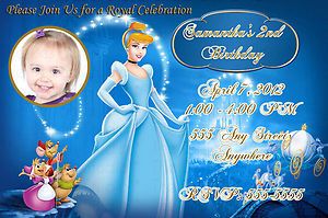 Personalized Cinderella Birthday Invitation Invite DIY Print 