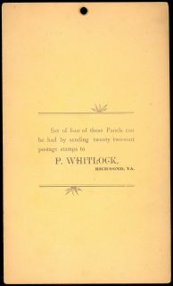 1890 P Whitlock Smoke Old Virginia Cheroots Hanger