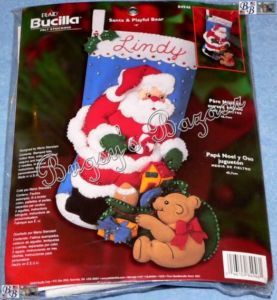 Bucilla Santa Playful Bear Felt Christmas Stocking Kit