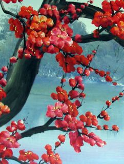 Original Abstract Art Chinese Cherry Blossom Painting