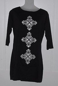Simply Chloe Dao Embroidered with Cut Out Detail Dress Size s Black 