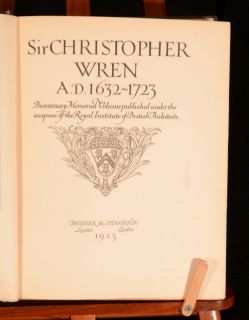 1923 Sir Christopher Wren AD1632 1723 Bicenterary Memorial Colour 