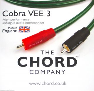 Chord Company Cobra VEE3 RCA Interconnect Cable, Newest Improved