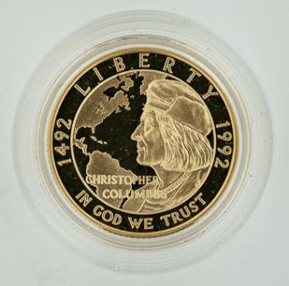 1992 w Christopher Columbus Five Dollar Uncirculated Gold