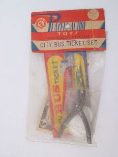 Vintage Antique Toy City Bus Ticket Set Playful Action