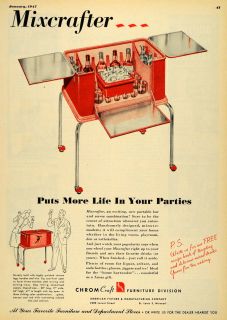 1947 Ad Chromcraft Furniture Party Furnishing American Fixture St