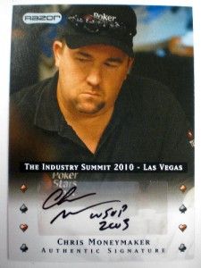 Chris Moneymaker 2010 Razor Poker WSOP 2003 Auto 100