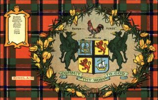 Scottish Clans Tartan Heraldic Shield Series   SINCLAIR Family c1910