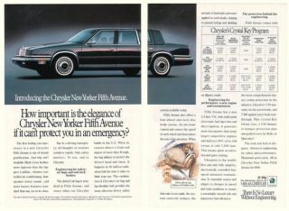 89 1990 Chrysler New Yorker Fifth Avenue 2 Page Ad