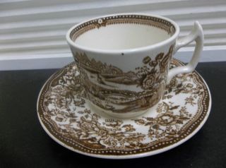 Clarice Cliff Brown Tonquin Pattern Staffordshire China Demitasse Cup