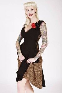 Bettie Page Dress Rockabilly 50s Leopard Swing Retro