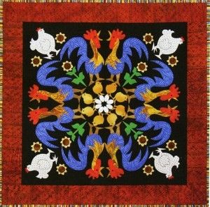 Rowdy Roosters 9 Circle of Friends Quilted Lizard Quilt Pattern