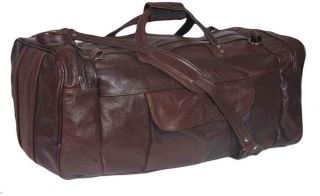 Border Leather Chula Vista Large Carry on Leather Duffel Bag Brown