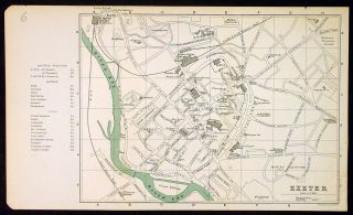 1885 Bartholomew Antique Map Plan Exeter City England