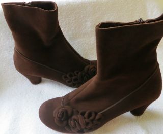 Chie Mihara Vintage Style Brown Suede Ankle Boot 39 5 or U s 9 to 9 5