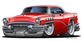 Classic Car Buick Century V8 Turbo Fire Cartoon Decal Wall Graphic