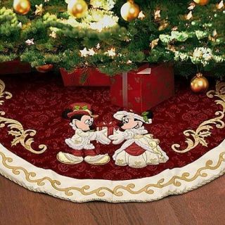  Mickey Minnie Victorian Holiday Christmas Tree Skirt & Ornaments NEW