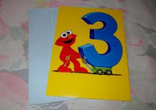 Vintage Elmo Birthday Card for Someone Turning 3 Beloved Sesame Street