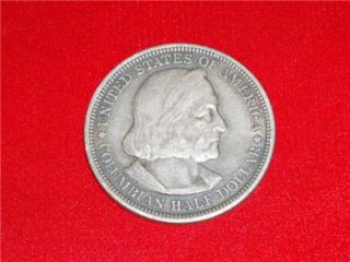 1893 Christopher Columbus 90% Silver Half Dollar Chicago Worlds Fair #