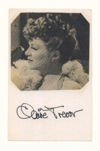 claire trevor hand signed autographed index card