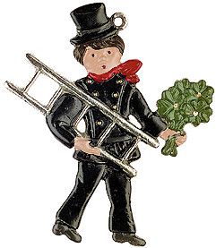 CLEARANCE Chimney Sweep 3 German Pewter Christmas Tree Ornament