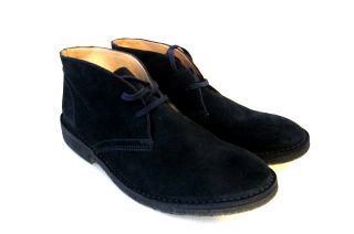 Bloomingdales Navy Suede Chukkas Mens Shoes 12 Made in Italy New