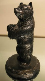 Black Forest Style Bear Pen Pencil Holder Stand Composition Standing